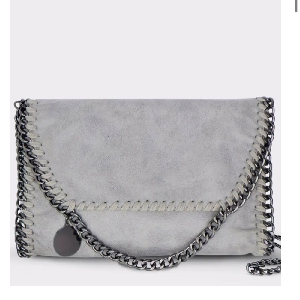 Stylish Gray Chain-Trimmed Women's Bag